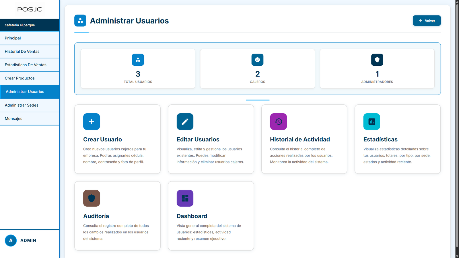 Captura del sistema POSJC